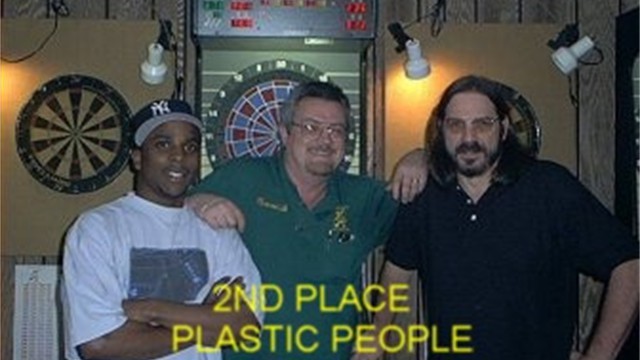 MFDA dart league photo, 2001 Fall — 2nd place